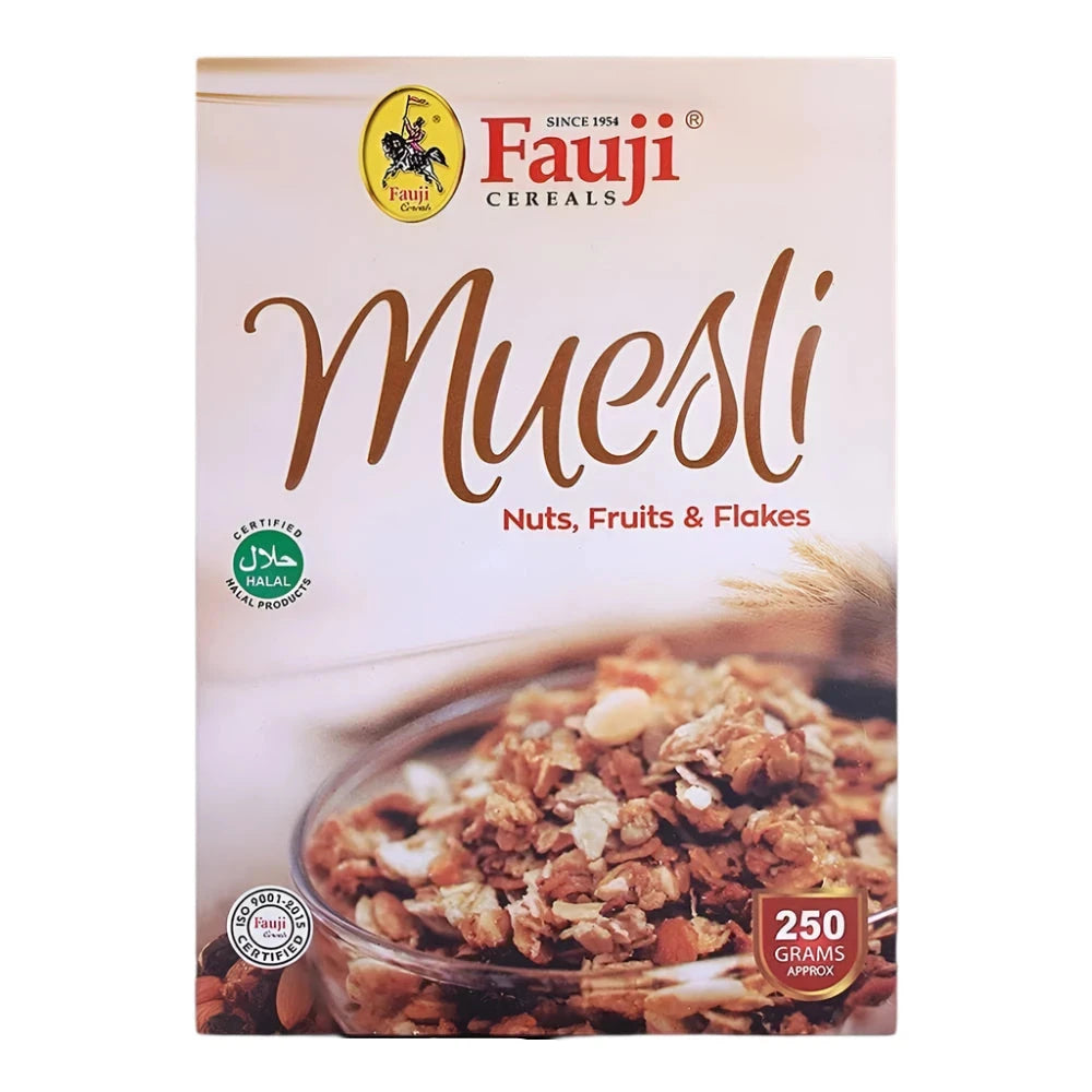 FAUJI CEREAL MUESLI NUTS FRUITS AND FLAKES 250 GM