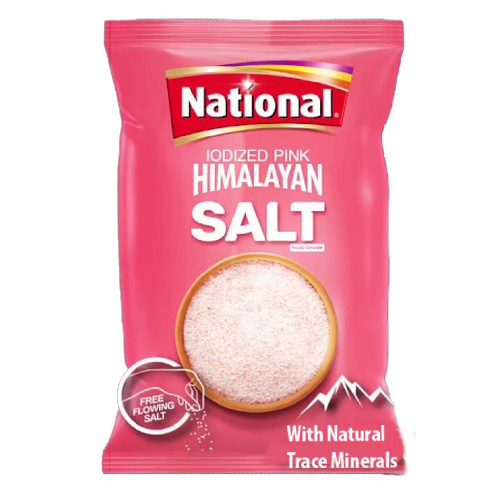 NATIONAL IODIZED PINK HIMALAYAN SALT 800 GM POUCH