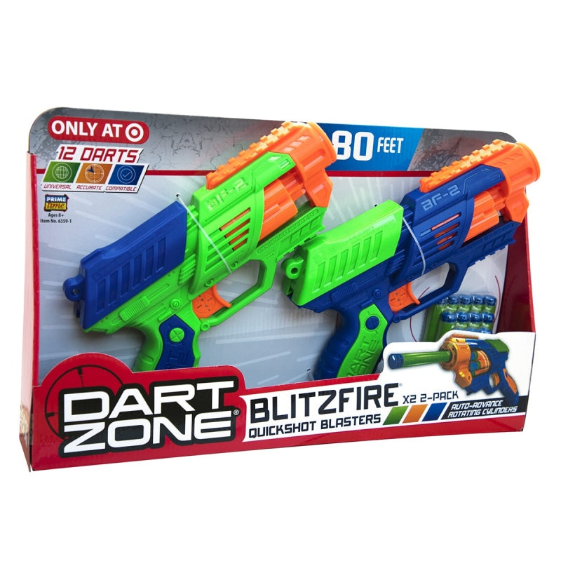 6359-EU DART ZONE BLITZFIRE QUICKSHOT DART GUN X2 D