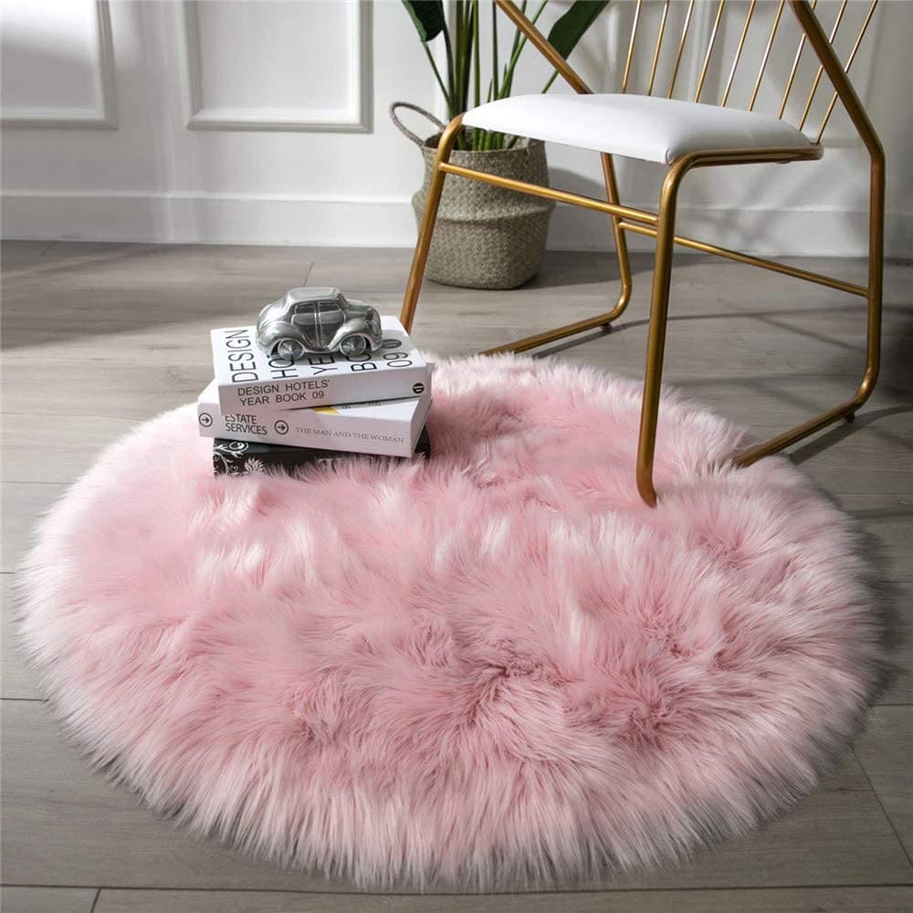 ORIENTAL FUR RUG ROUND 80X80