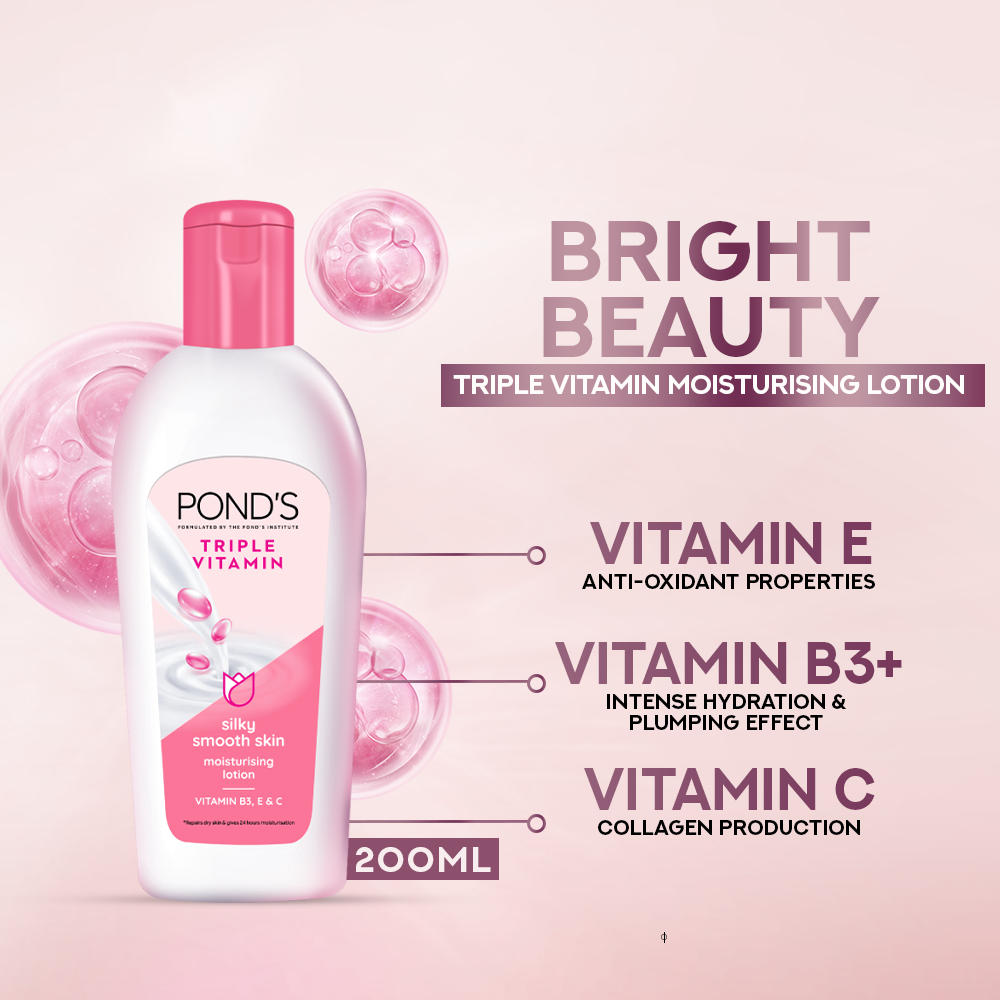 PONDS LOTION MOISTURISING TRIPLE VITAMIN 200 ML
