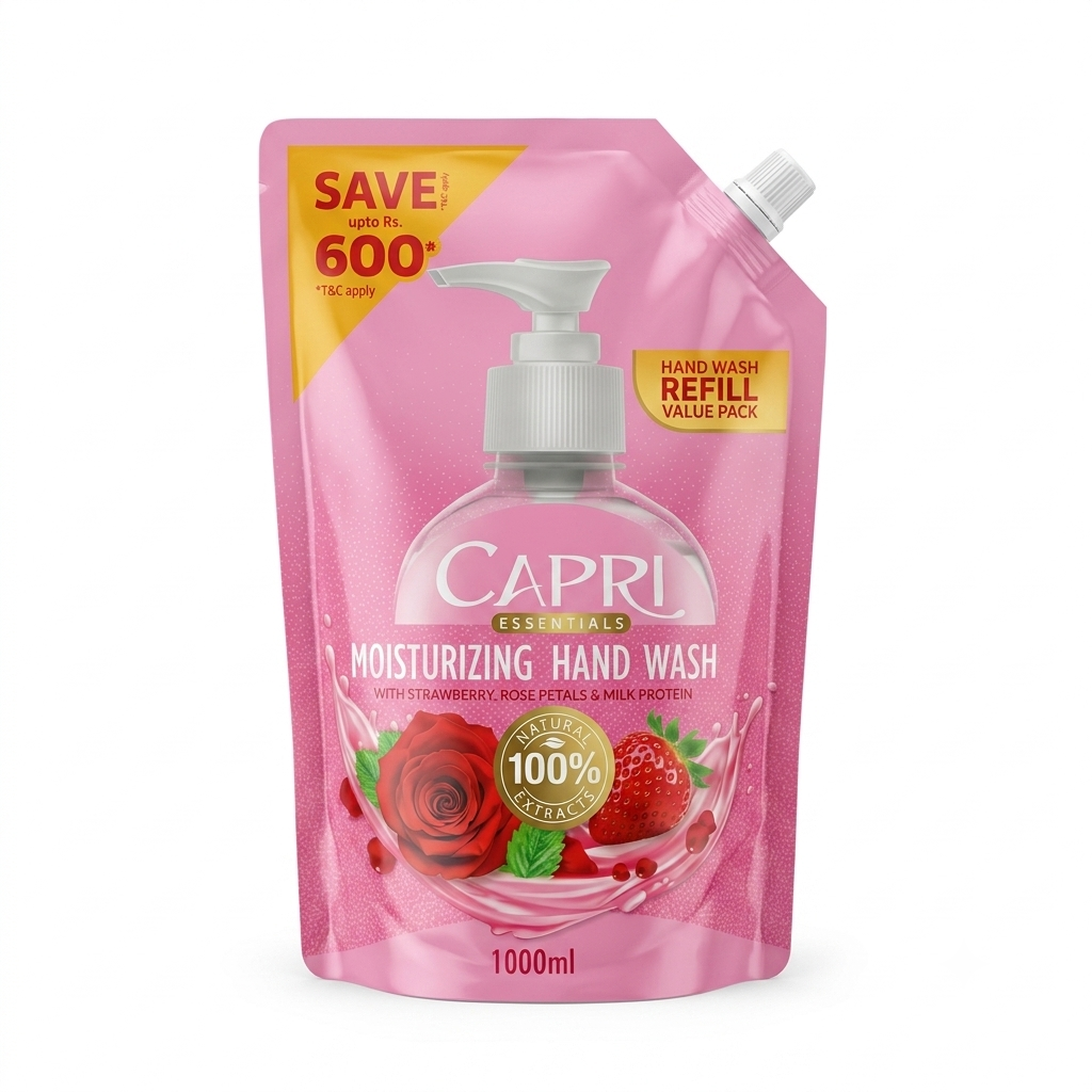 CAPRI HAND WASH STRAWBERRY SOFTNERS 1000 ML POUCH