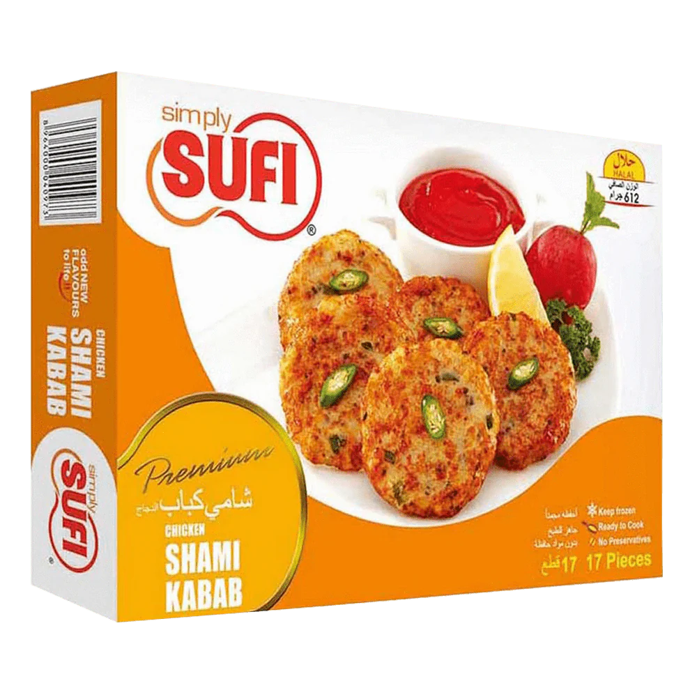 SUFI CHICKEN SHAMI KABAB 17 PCS 612 GM