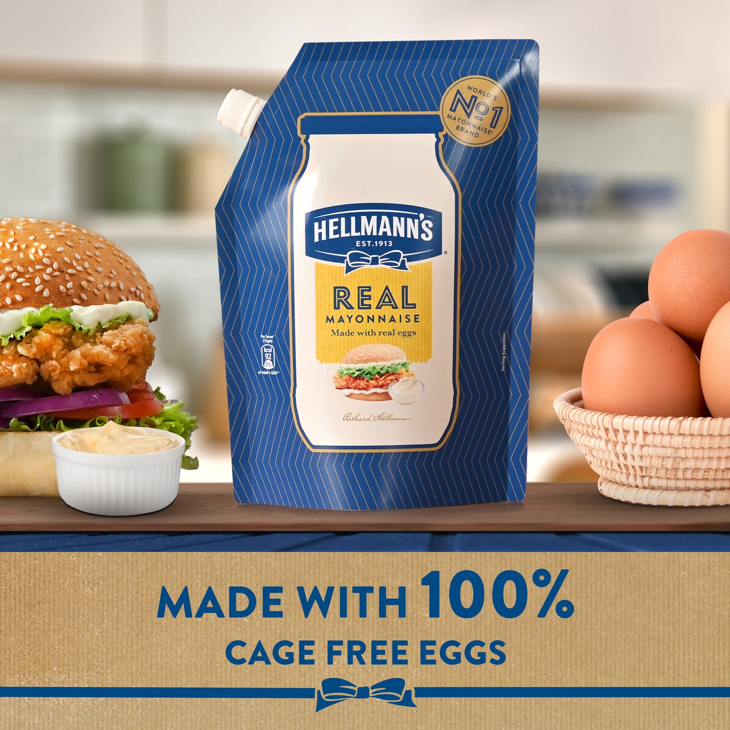 HELLMANNS REAL MAYONNAISE POUCH 450
