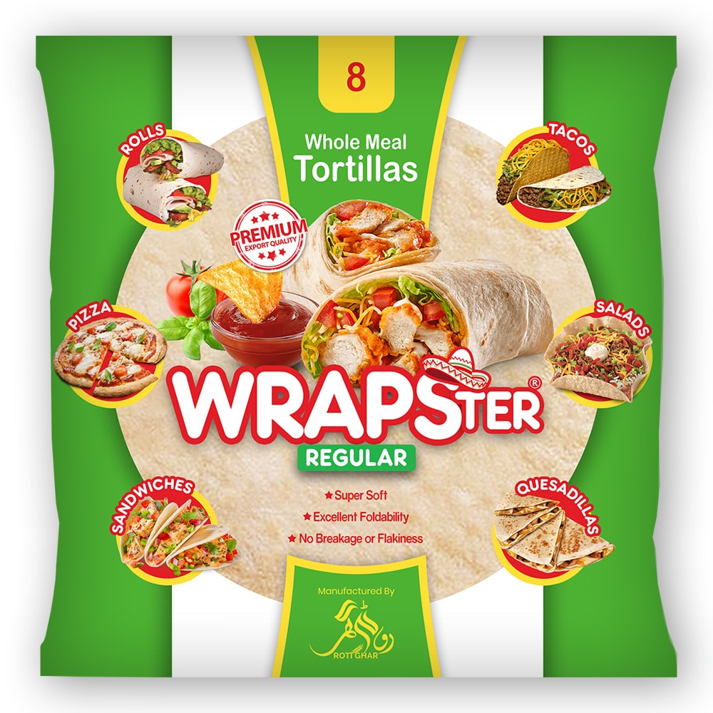 WRAPSTER WHOLEMEAL REGULAR TORTILLAS