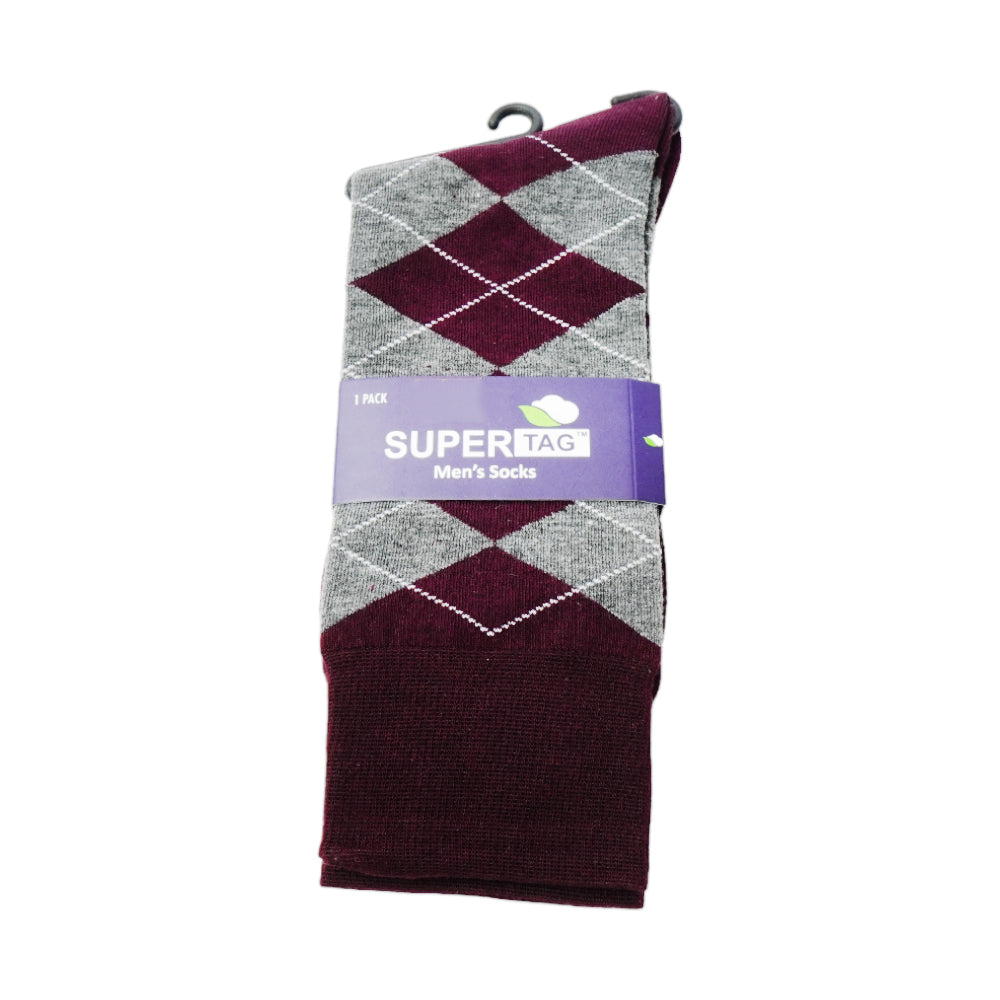SUPER SOCKS ARGYLE P1(BURGUNDY)