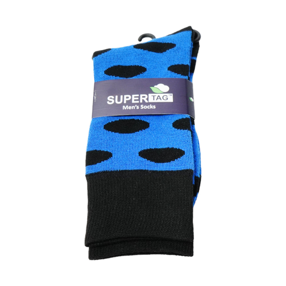 SUPER TAG SOCKS L/CRW DOTS BLU 1PC HZ