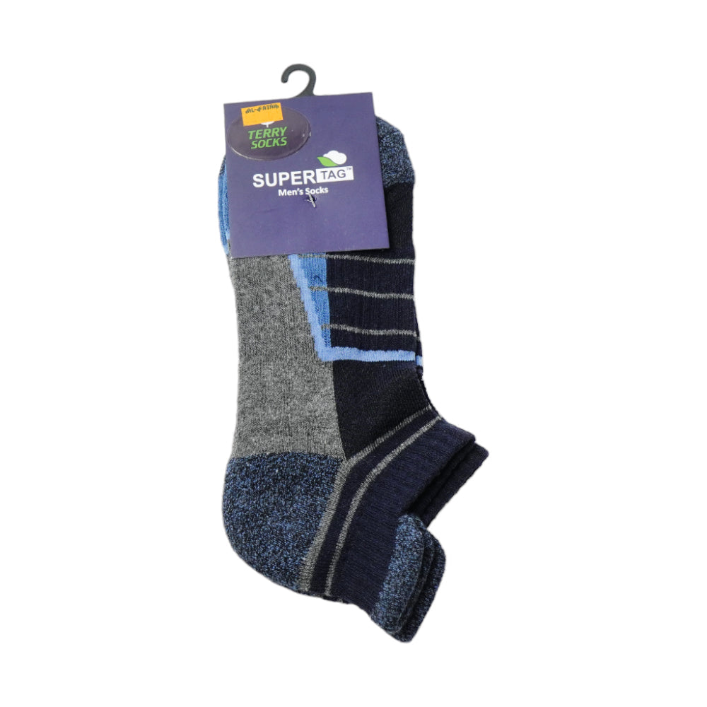 SUPER TAG SOCKS ANKLE TERRY BLU/BLK P1 HZ