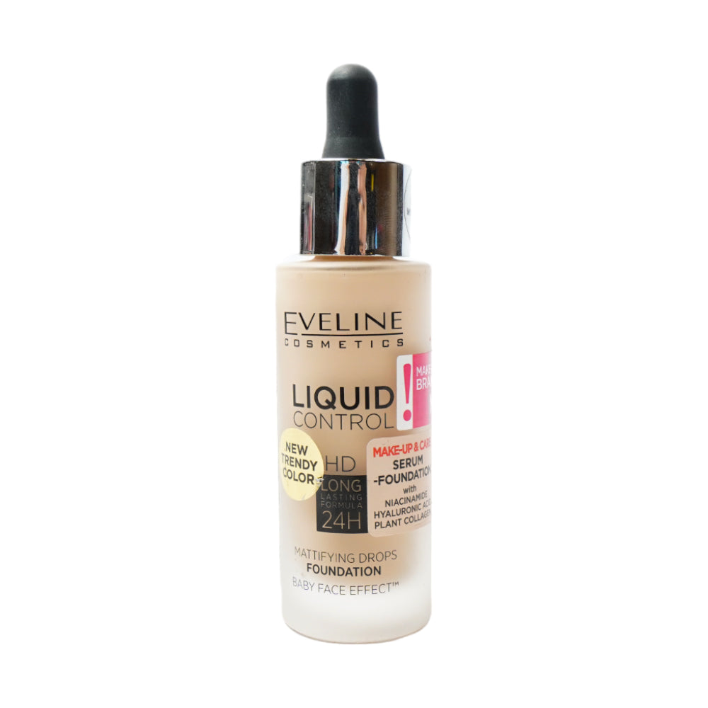 EVELINE LIQUID CONTROL MATT DROPS FOUNDATION LIGHT ROSE  25