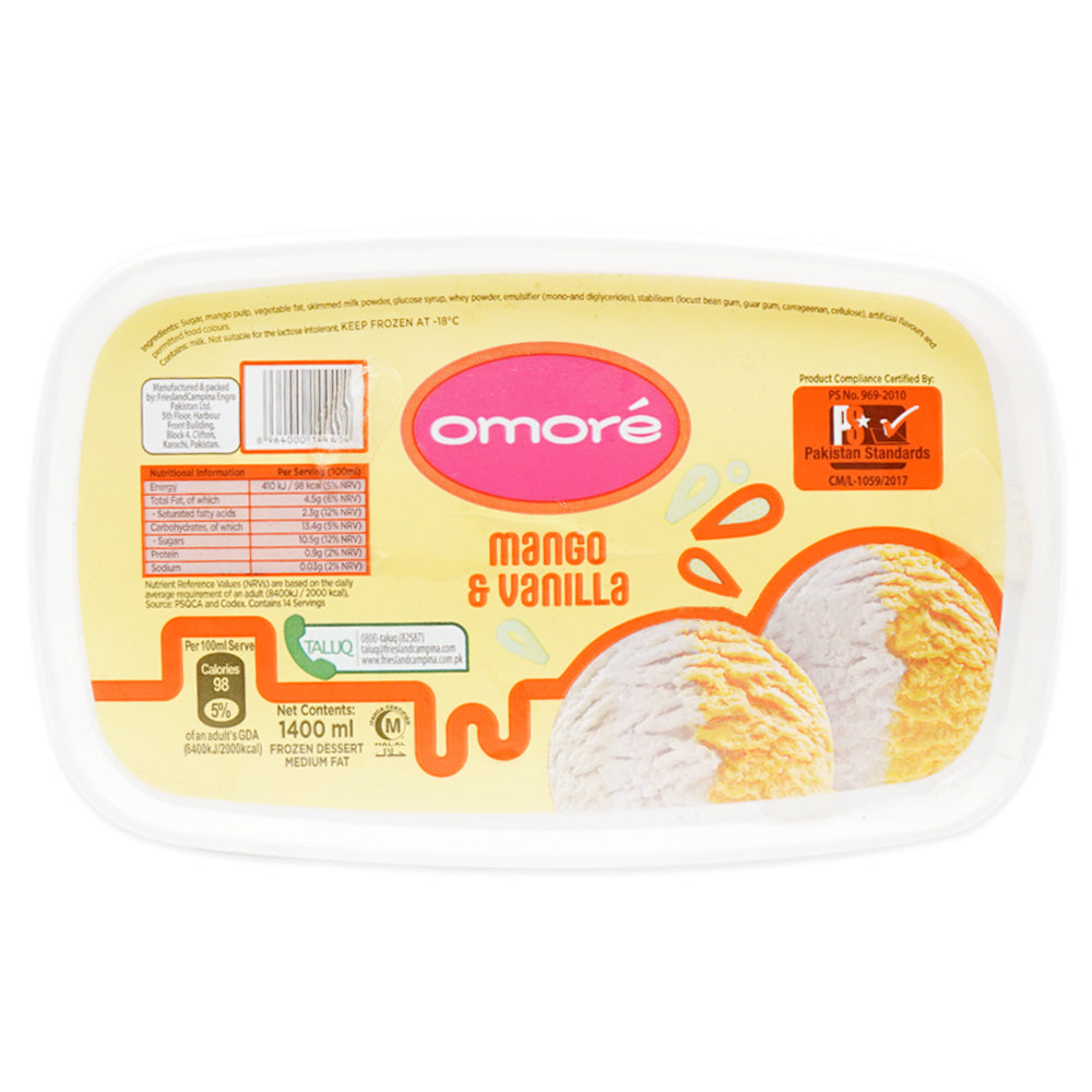OMORE VANILLA AND MANGO 2IN1 TUB PACK