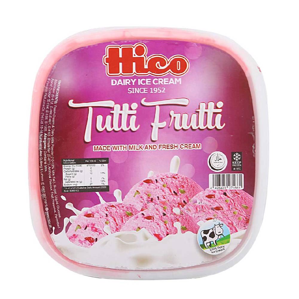 HICO TUTTI FRUITY ICE CREAM FAMILY BUCKET PC 1.5 LTR