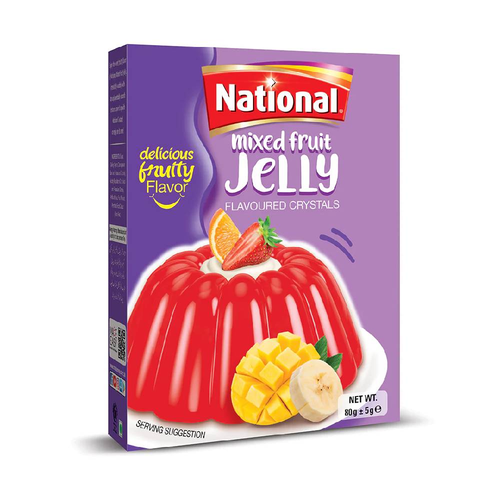 NATIONAL JELLY CRYSTALS MIXED FRUIT 80 GM