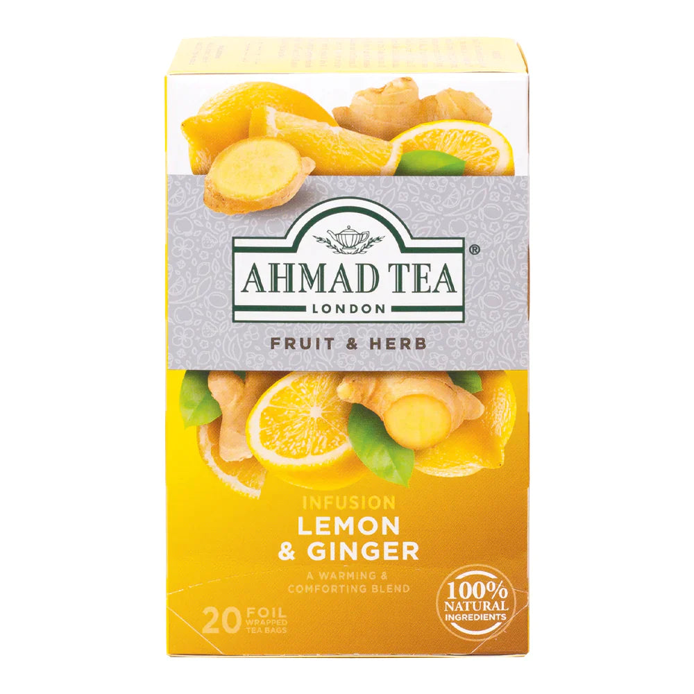 AHMAD TEA BAGS FRUIT & HERB LEMON & GINGER 40 GM